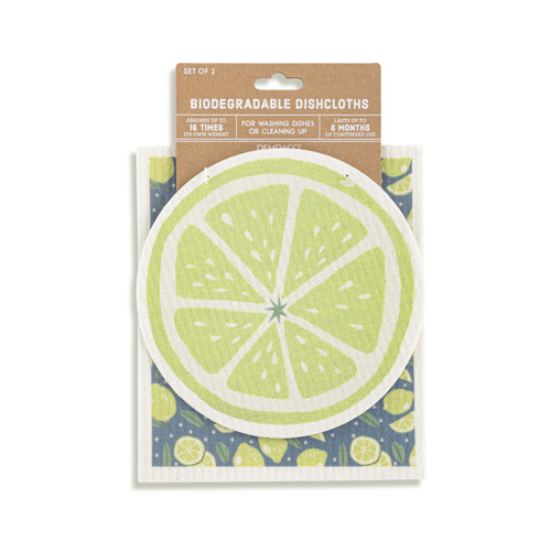 Lime Shaped Biodegradable Dish Cloths Set of 2 slide 