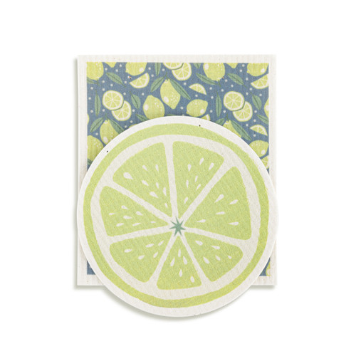 Lime Shaped Biodegradable Dish Cloths Set of 2 slide 