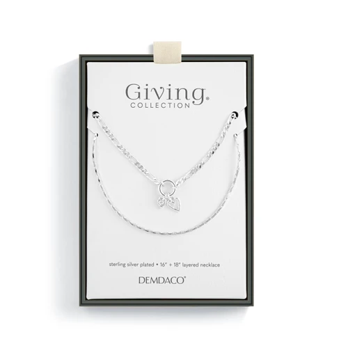 Heart + Cross Silver Charm Layered Necklace - 16in slide 
