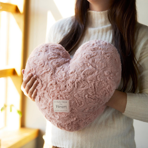 Snuggle Heart Coral Weighted Pillow -14x12in slide 