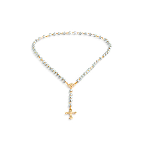 Mid Blue Rosary + Pouch - 18in slide 