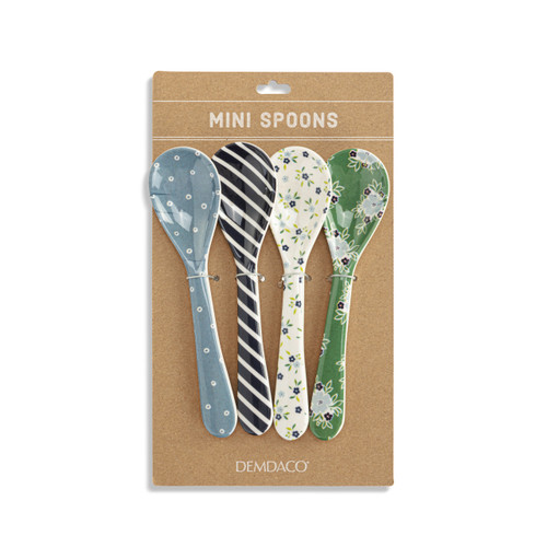 Blue Tones Bamboo Melamine Spoons Set of 4 slide 