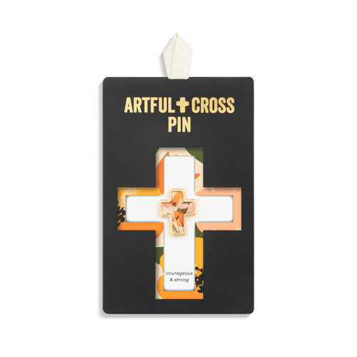 Artful Cross Courageous & Strong Pin slide 