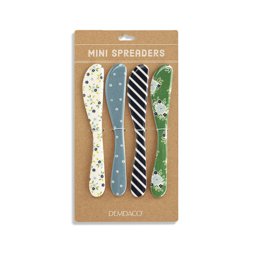 Blue Tones Bamboo Melamine Spreaders Set of 4 slide