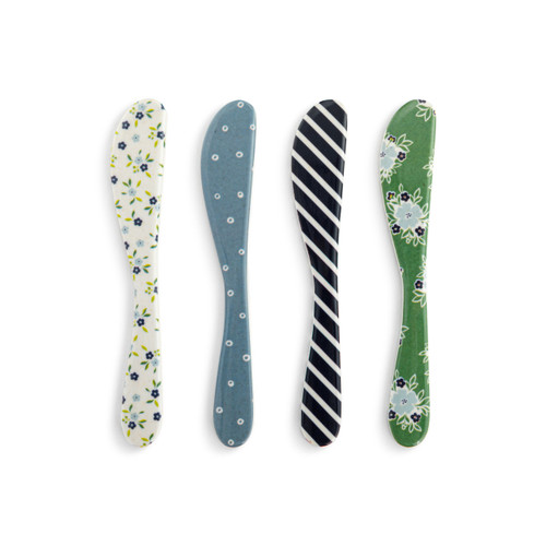 Blue Tones Bamboo Melamine Spreaders Set of 4 slide 