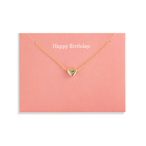 Happy Birthday Floral Card & Gold Necklace-16in slide 
