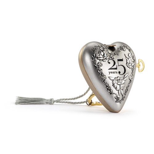 25th Anniversary Silver Musical Art Heart slide 