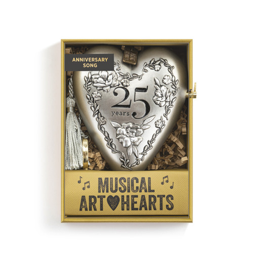 25th Anniversary Silver Musical Art Heart slide 