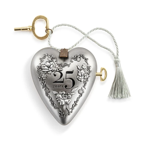 25th Anniversary Silver Musical Art Heart slide 