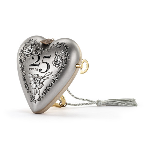 25th Anniversary Silver Musical Art Heart slide 