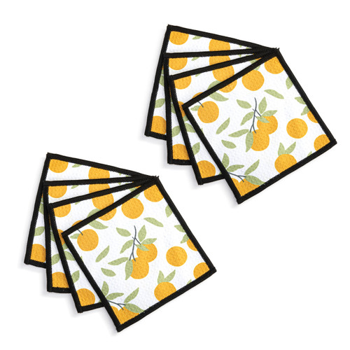 Citrus Orange Absorbent Cocktail Napkins Set of 8 slide 