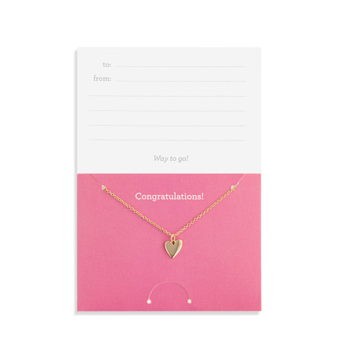 Congratulations Floral Card & Gold Necklace-16in slide 