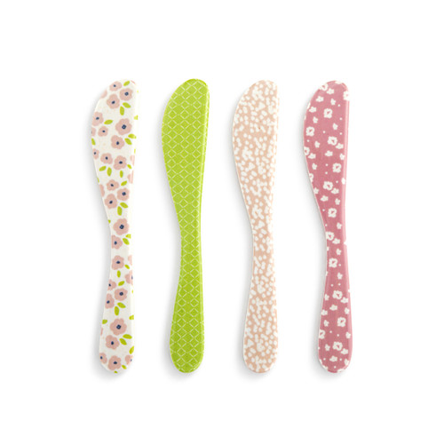 Pink Tones Bamboo Melamine Spreaders Set of 4 slide 
