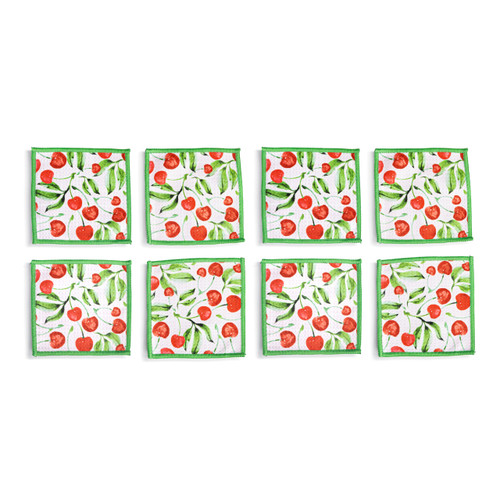 Cherries Absorbent Cocktail Napkins Set of 8 slide 