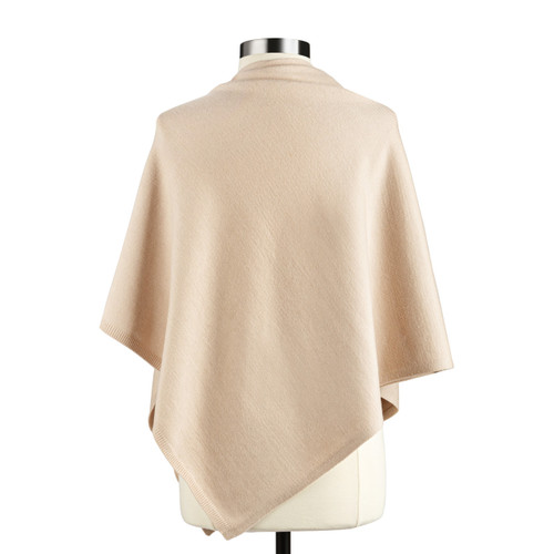 Side Button Oatmeal Wrap Poncho - 25x54in slide 