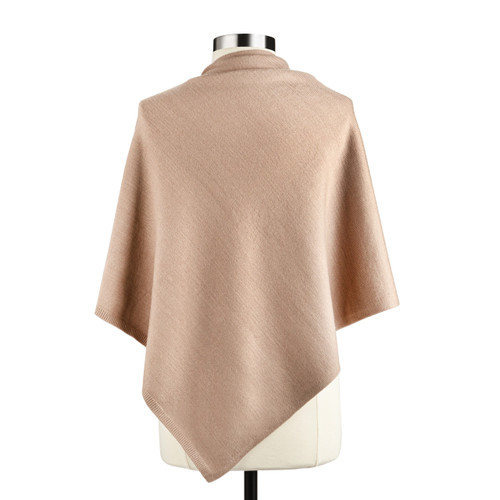 Side Button Taupe Wrap Poncho - 25x54in slide 