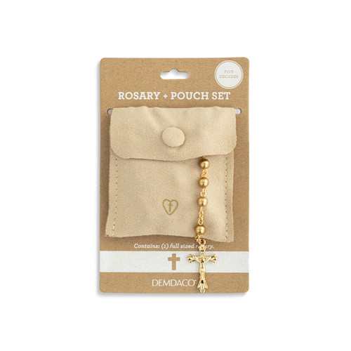 Gold Rosary + Pouch - 18in slide 