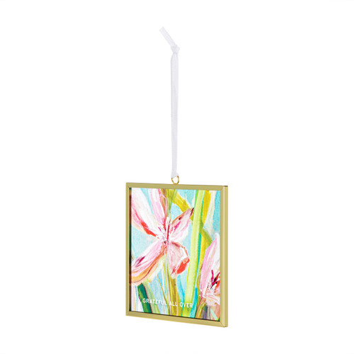 Grateful All Over Floral Butterfly Suncatcher - 3x3in slide 
