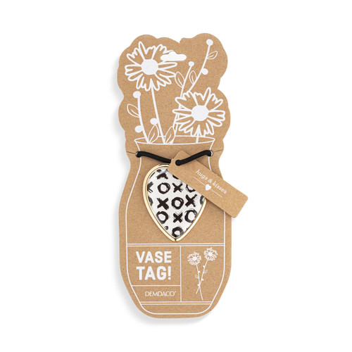 Hugs & Kisses Heart Vase Tag - 5in slide 