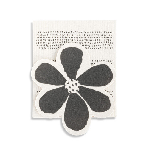 Black & White Floral Shaped Biodegradable Dish Cloths slide 