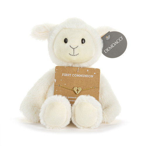 My First Communion Lamb + Bracelet - 8in slide 