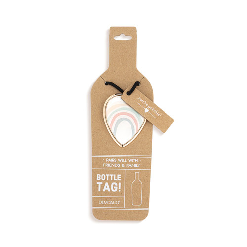 Best of Luck Heart Bottle Tag - 2in slide 