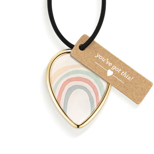 Best of Luck Heart Bottle Tag - 2in slide 