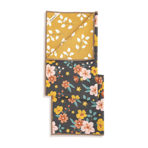 Warm Mustard Floral Absorbent Reversible Towel slide 
