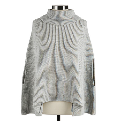 Gray Turtleneck Pullover Cape - 120x28in slide 