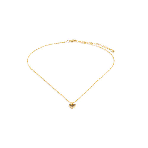 Love You Floral Card & Gold Heart Necklace-16in slide 