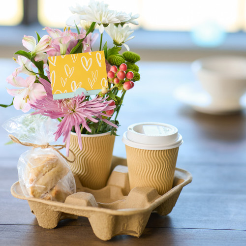 Love You Floral Card & Gold Heart Necklace-16in slide 