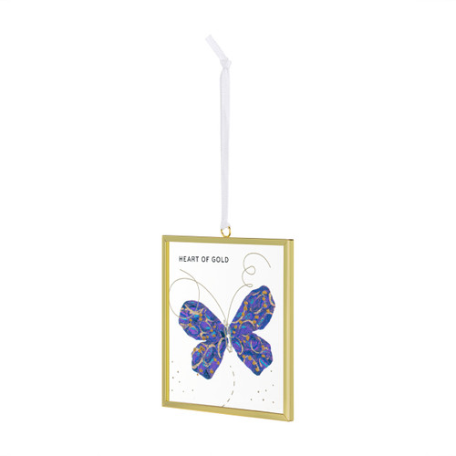 Heart of Gold Butterfly Suncatcher - 3x3in slide 