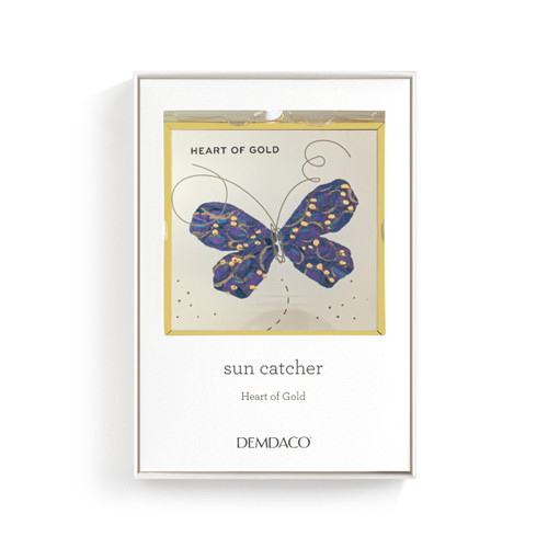 Heart of Gold Butterfly Suncatcher - 3x3in slide 