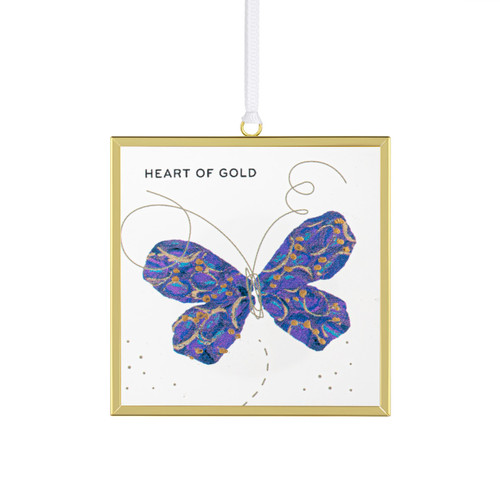 Heart of Gold Butterfly Suncatcher - 3x3in slide 