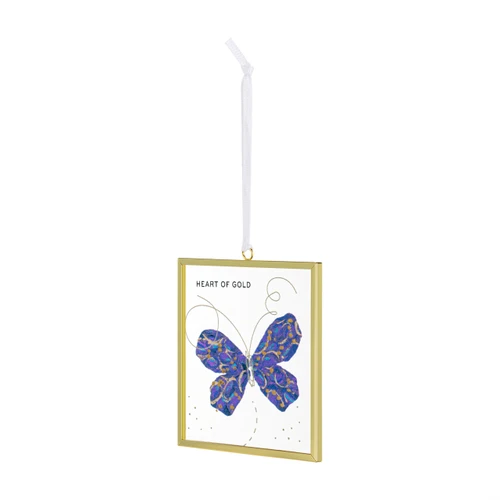 Heart of Gold Butterfly Suncatcher - 3x3in slide 
