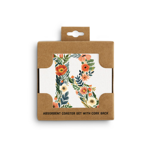 R Monogram Coasters - Set of 4 slide 