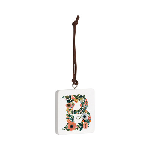 B Monogram Ornament - Bone slide 