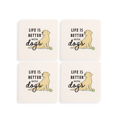 Yellow Labrador Dog Coasters - Set of 4 slide 