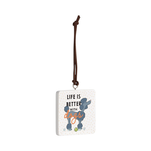 Poodle Dog Ornament - Bone slide 