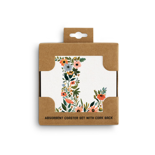 L Monogram Coasters - Set of 4 slide 