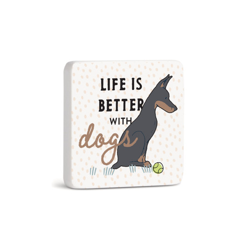 Dobermann Dog Magnet - Bone slide 