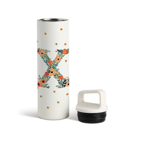 X Monogram Water Bottle - White 20oz slide 