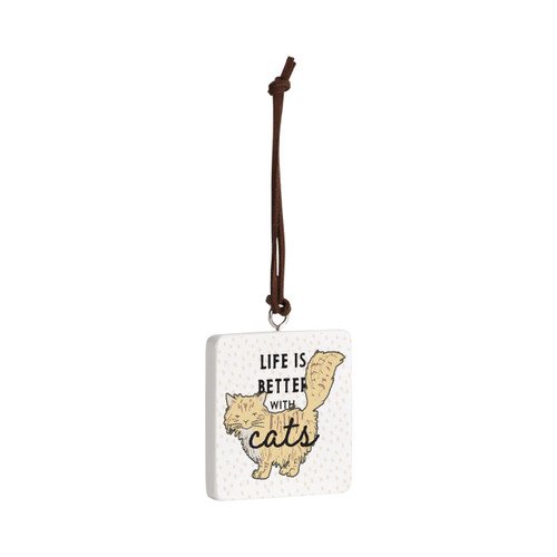 Yellow Cat Ornament - Bone slide 