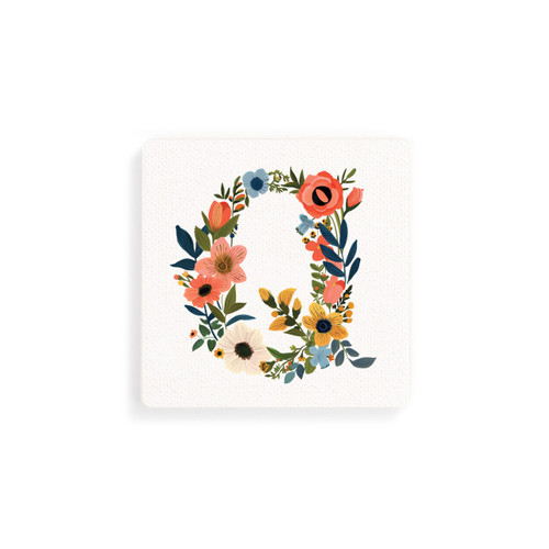 Q Monogram Coasters - Set of 4 slide 