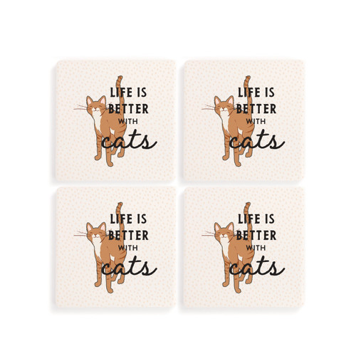 Tabby Cat Coasters - Set of 4 slide 