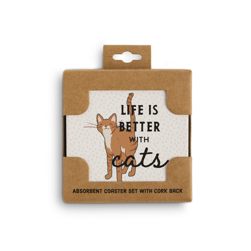 Tabby Cat Coasters - Set of 4 slide 