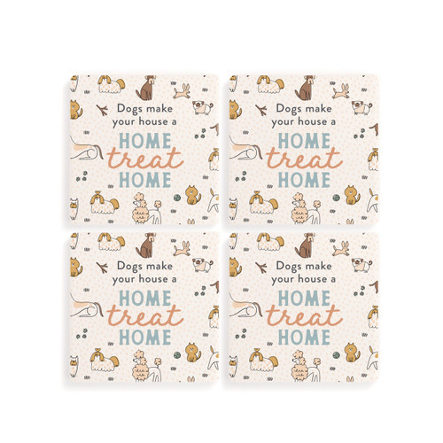 Treat Home Dog Coasters - Set of 4 slide 