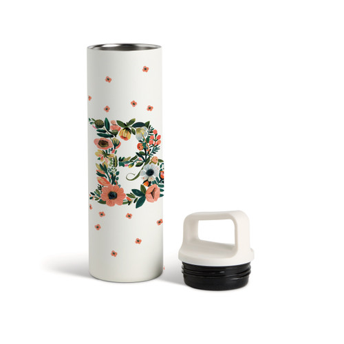 B Monogram Water Bottle - White 20oz slide 