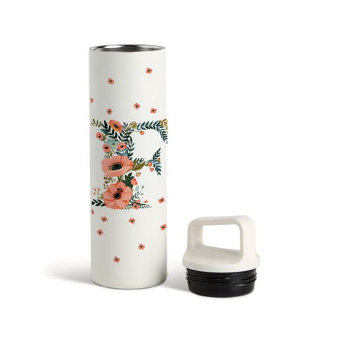 F Monogram Water Bottle - White 20oz slide 