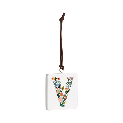 V Monogram Ornament - Bone slide 